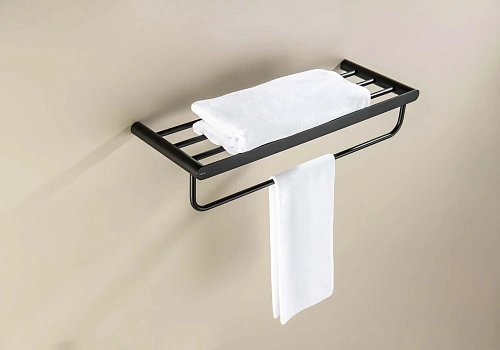 Полотенцедержатель Aquatek ЛИРА AQ4415MB черный матовый Полотенцедержатель Aquatek ЛИРА AQ4415MB черный матовый