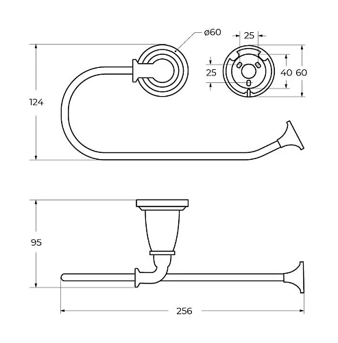 Полотенцедержатель ART&MAX BIANCHI AM-E-2606-Cr хром Полотенцедержатель ART&MAX BIANCHI AM-E-2606-Cr хром