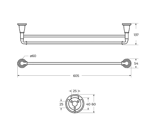 Полотенцедержатель ART&MAX BIANCHI AM-E-2609-D-Cr хром Полотенцедержатель ART&MAX BIANCHI AM-E-2609-D-Cr хром