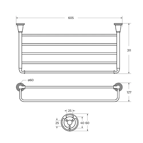 Полотенцедержатель ART&MAX BIANCHI AM-E-2610-Br бронза Полотенцедержатель ART&MAX BIANCHI AM-E-2610-Br бронза