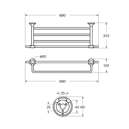 Полотенцедержатель Art&Max Bohemia (AM-E-4222-Br) бронза Полотенцедержатель Art&Max Bohemia (AM-E-4222-Br) бронза