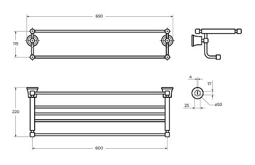 Полотенцедержатель CEZARES LIBERTY CZR-F-8980 хром Полотенцедержатель CEZARES LIBERTY CZR-F-8980 хром