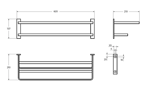 Полотенцедержатель CEZARES MAXIMA CZR-F-8910 хром Полотенцедержатель CEZARES MAXIMA CZR-F-8910 хром