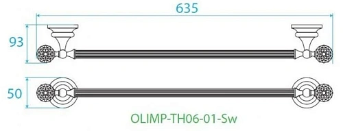 Полотенцедержатель CEZARES OLIMP-TH06 золото 24 карат-Swarovski 60 см OLIMP-TH06-03/24-Sw Полотенцедержатель CEZARES OLIMP-TH06 золото 24 карат-Swarovski 60 см OLIMP-TH06-03/24-Sw