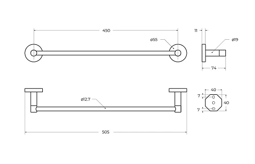 Полотенцедержатель CEZARES RELAX-TH-50-BORO брашированное золото Полотенцедержатель CEZARES RELAX-TH-50-BORO брашированное золото