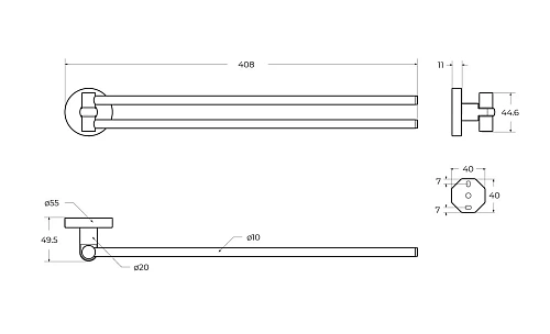Полотенцедержатель CEZARES RELAX-THD-S-BORO брашированное золото Полотенцедержатель CEZARES RELAX-THD-S-BORO брашированное золото