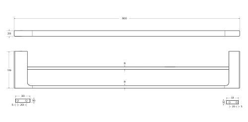 Полотенцедержатель CEZARES SLIDER-THD-80-NOP черный матовый Полотенцедержатель CEZARES SLIDER-THD-80-NOP черный матовый