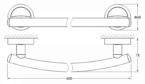 Полотенцедержатель FBS Ellea ELL 032 длина 60 см Полотенцедержатель FBS Ellea ELL 032 длина 60 см