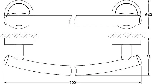 Полотенцедержатель FBS Ellea ELL 033 длина 70 см Полотенцедержатель FBS Ellea ELL 033 длина 70 см