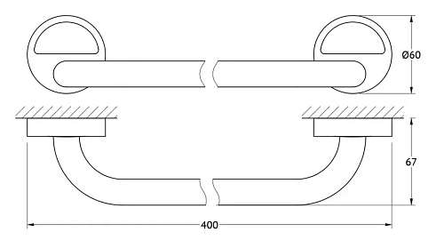 Полотенцедержатель FBS Luxia LUX 030 длина 40 см Полотенцедержатель FBS Luxia LUX 030 длина 40 см
