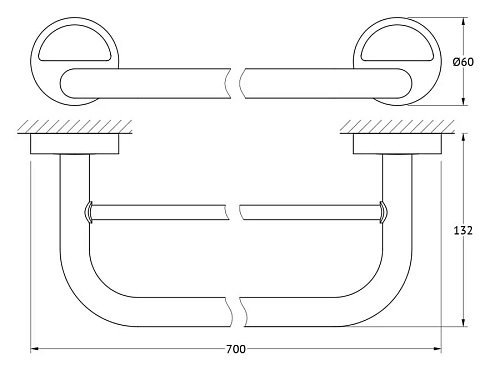 Полотенцедержатель FBS Luxia LUX 038 двойной длина 70 см Полотенцедержатель FBS Luxia LUX 038 двойной длина 70 см