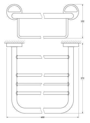 Полотенцедержатель FBS Luxia LUX 042 длина 60 см Полотенцедержатель FBS Luxia LUX 042 длина 60 см
