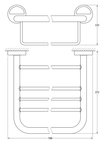 Полотенцедержатель FBS Luxia LUX 043 длина 70 см Полотенцедержатель FBS Luxia LUX 043 длина 70 см