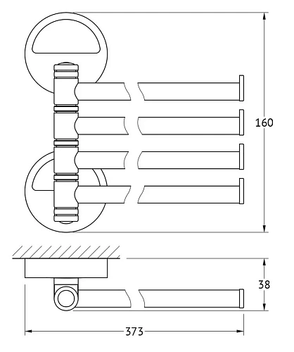 Полотенцедержатель FBS Luxia поворотный четверной LUX 046 Полотенцедержатель FBS Luxia поворотный четверной LUX 046