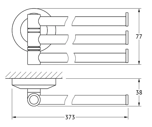 Полотенцедержатель FBS Standard STA 045 тройной поворотный Полотенцедержатель FBS Standard STA 045 тройной поворотный