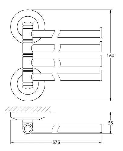 Полотенцедержатель FBS Standard STA 046 четверной поворотный Полотенцедержатель FBS Standard STA 046 четверной поворотный