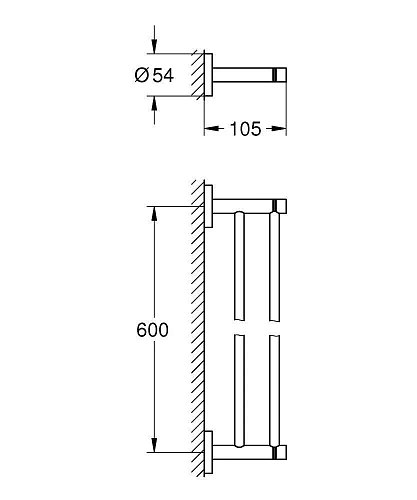 Полотенцедержатель GROHE Essentials двойной, 600 мм, хром (40802001) Полотенцедержатель GROHE Essentials двойной, 600 мм, хром (40802001)