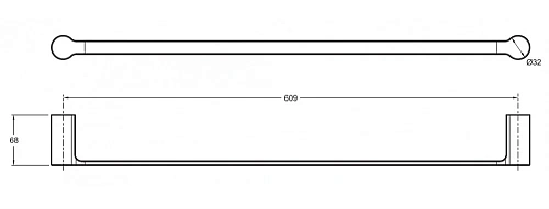 Полотенцедержатель Jacob Delafon Singulier 60 см 15205D-CP Полотенцедержатель Jacob Delafon Singulier 60 см 15205D-CP