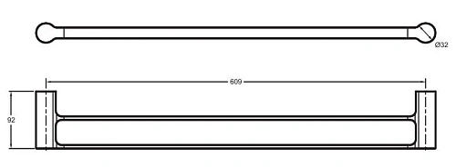 Полотенцедержатель Jacob Delafon Singulier 60 см, двойной 15206D-CP Полотенцедержатель Jacob Delafon Singulier 60 см, двойной 15206D-CP