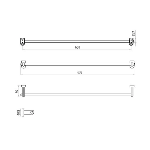 Полотенцедержатель Lemark LM3138C 632мм, хром Полотенцедержатель Lemark LM3138C 632мм, хром