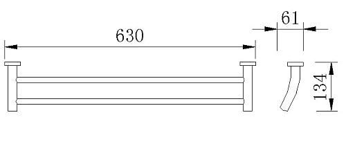 Полотенцедержатель Rush Victoria VI71532 63 см двойной Полотенцедержатель Rush Victoria VI71532 63 см двойной