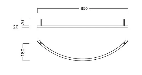 Полотенцедержатель для раковины на 95 см Hatria Y0PT01 Полотенцедержатель для раковины на 95 см Hatria Y0PT01