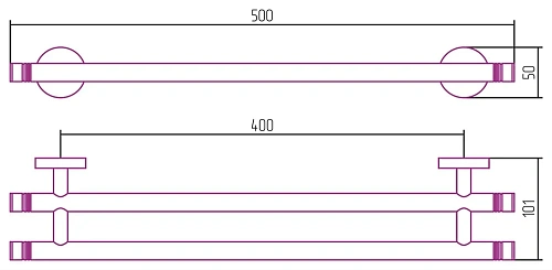 Полотенцедержатель Сунержа КАНЬОН двойной / L 500 00-3002-0500 Без покрытия Полотенцедержатель Сунержа КАНЬОН двойной / L 500 00-3002-0500 Без покрытия