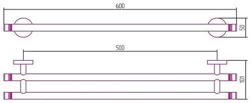 Полотенцедержатель Сунержа КАНЬОН двойной / L 600 56-3002-0600 Флок красный Полотенцедержатель Сунержа КАНЬОН двойной / L 600 56-3002-0600 Флок красный