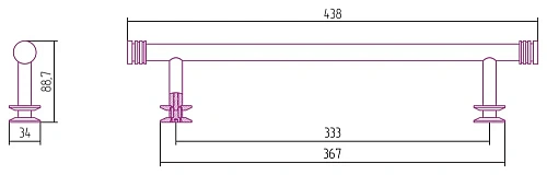 Полотенцедержатель Сунержа прямой 370 022-2012-0370 Матовая шампань Полотенцедержатель Сунержа прямой 370 022-2012-0370 Матовая шампань