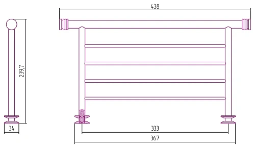 Полотенцедержатель Сунержа прямой 4П 370 022-2012-4370 Матовая шампань Полотенцедержатель Сунержа прямой 4П 370 022-2012-4370 Матовая шампань