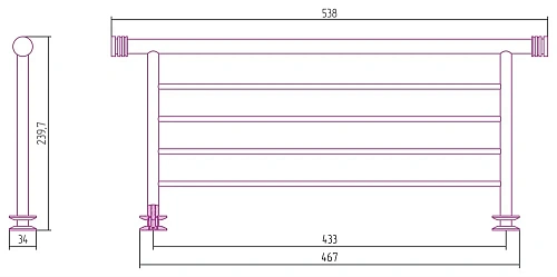Полотенцедержатель Сунержа прямой 4П 470 03-2012-4470 Золото Полотенцедержатель Сунержа прямой 4П 470 03-2012-4470 Золото