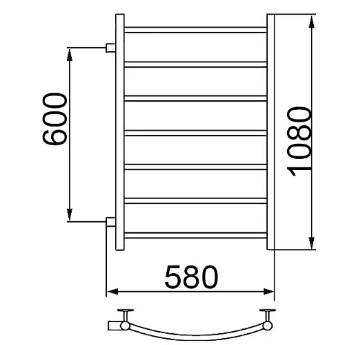 Полотенцесушитель водяной Ника ARC ЛД 100/50 бок. подкл. 60 см ЛД 100/50 бок 60 Полотенцесушитель водяной Ника ARC ЛД 100/50 бок. подкл. 60 см ЛД 100/50 бок 60