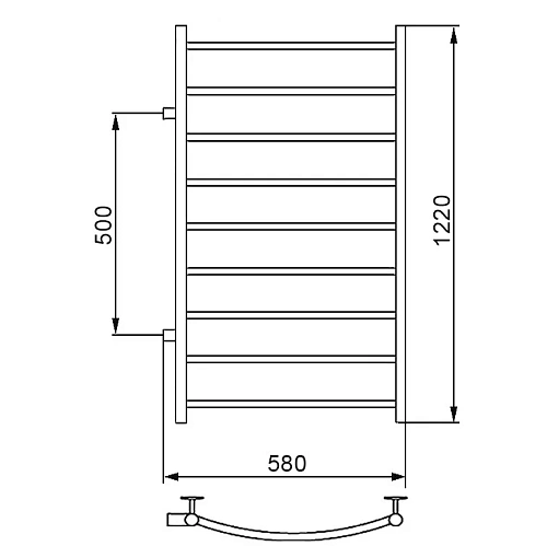 Полотенцесушитель водяной Ника ARC ЛД 120/50 бок. подкл. 50 см ЛД 120/50 бок 50 Полотенцесушитель водяной Ника ARC ЛД 120/50 бок. подкл. 50 см ЛД 120/50 бок 50