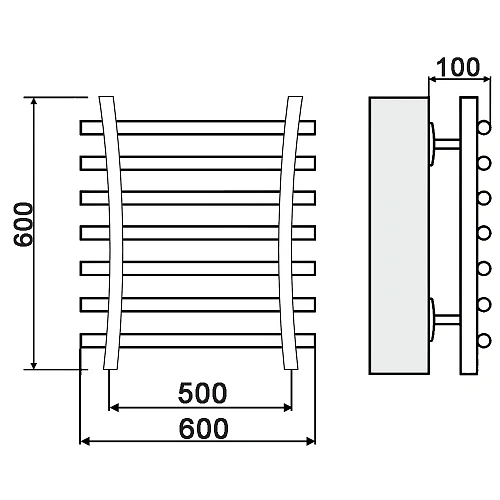 Полотенцесушитель водяной Ника BAMBOO ЛБ-8 60/50 Полотенцесушитель водяной Ника BAMBOO ЛБ-8 60/50