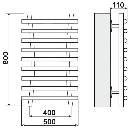 Полотенцесушитель водяной Ника BAMBOO ЛБ-8 80/40 Полотенцесушитель водяной Ника BAMBOO ЛБ-8 80/40