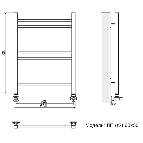 Полотенцесушитель водяной Ника CLASSIC ЛП (Г2) 60/50 RAL9005 черный матовый с вентилями (комплект люкс) Полотенцесушитель водяной Ника CLASSIC ЛП (Г2) 60/50 RAL9005 черный матовый с вентилями (комплект люкс)