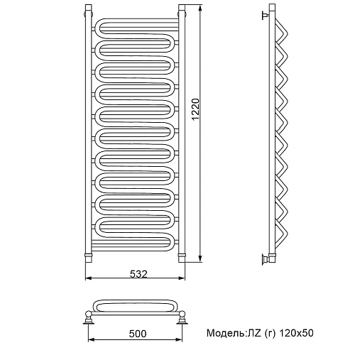 Полотенцесушитель водяной Ника CURVE ЛZ (Г) 120/50 ЛЗ Г 120/50 Полотенцесушитель водяной Ника CURVE ЛZ (Г) 120/50 ЛЗ Г 120/50