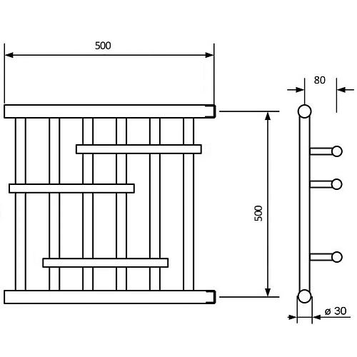 Полотенцесушитель водяной Ника ECON ПМ-6 50/50 без полки ПМ 6 50/50 Полотенцесушитель водяной Ника ECON ПМ-6 50/50 без полки ПМ 6 50/50