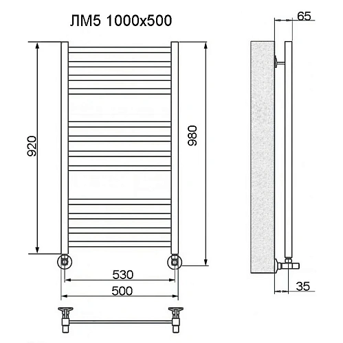 Полотенцесушитель водяной Ника MODERN ЛМ-5 100/50 RAL9005 черный матовый с вентилями (комплект люкс) ЛМ 5 100/50 черный мат. с вентилями Полотенцесушитель водяной Ника MODERN ЛМ-5 100/50 RAL9005 черный матовый с вентилями (комплект люкс) ЛМ 5 100/50 черный мат. с вентилями