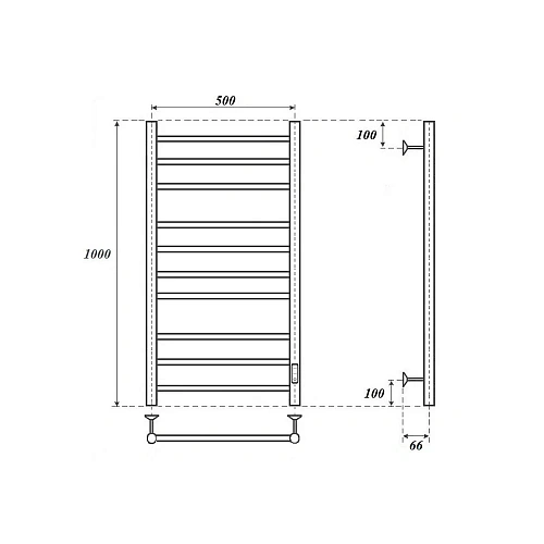 Полотенцесушитель электрический BONNA Diane 1000x500 BNP-EV10F-dt10040B черный Полотенцесушитель электрический BONNA Diane 1000x500 BNP-EV10F-dt10040B черный