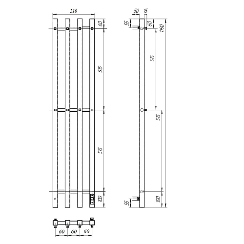Полотенцесушитель электрический BONNA Helios 1200x180 BNP-EI4QF-dt12018B черный Полотенцесушитель электрический BONNA Helios 1200x180 BNP-EI4QF-dt12018B черный