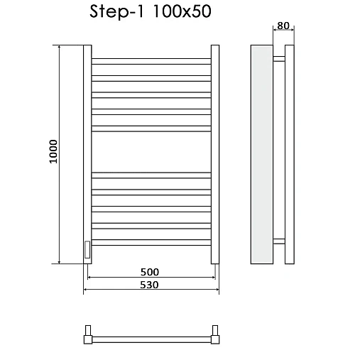 Полотенцесушитель электрический Ника STEP-1 100/50 RAL9005 черный матовый левый тэн STEP-1 100/50 черн мат лев Полотенцесушитель электрический Ника STEP-1 100/50 RAL9005 черный матовый левый тэн STEP-1 100/50 черн мат лев