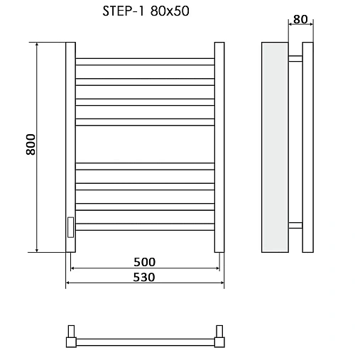 Полотенцесушитель электрический Ника STEP-1 80/50 левый тэн Полотенцесушитель электрический Ника STEP-1 80/50 левый тэн