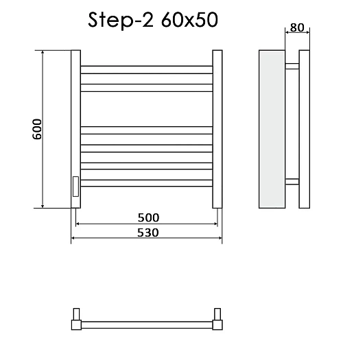 Полотенцесушитель электрический Ника STEP-2 60/50 RAL9016 белый матовый левый тэн STEP-2 60/50 бел мат лев Полотенцесушитель электрический Ника STEP-2 60/50 RAL9016 белый матовый левый тэн STEP-2 60/50 бел мат лев