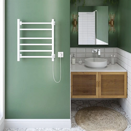 Полотенцесушитель электрический Ника STEP-2 60/50 RAL9016 белый матовый правый тэн STEP-2 60/50 бел мат прав Полотенцесушитель электрический Ника STEP-2 60/50 RAL9016 белый матовый правый тэн STEP-2 60/50 бел мат прав