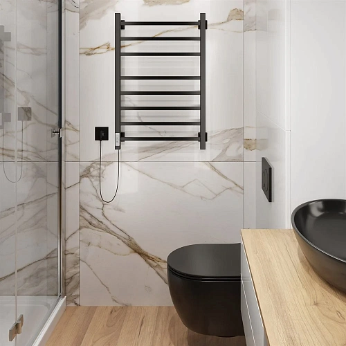 Полотенцесушитель электрический Ника STEP-2 80/50 RAL9005 черный матовый левый тэн STEP-2 80/50 черн мат лев Полотенцесушитель электрический Ника STEP-2 80/50 RAL9005 черный матовый левый тэн STEP-2 80/50 черн мат лев