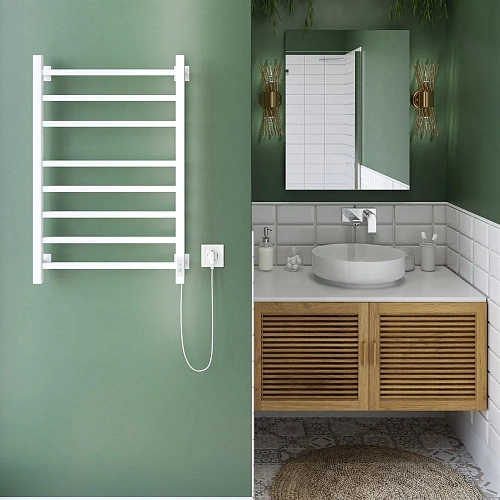 Полотенцесушитель электрический Ника STEP-2 80/50 RAL9016 белый матовый правый тэн STEP-2 80/50 бел мат прав Полотенцесушитель электрический Ника STEP-2 80/50 RAL9016 белый матовый правый тэн STEP-2 80/50 бел мат прав