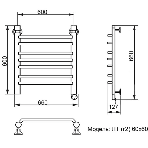 Полотенцесушитель электрический Ника Trapezium ЛТ (г2) 60 x 60 см, с терморегулятором ЛТ (г2) 60/60-7 Э Полотенцесушитель электрический Ника Trapezium ЛТ (г2) 60 x 60 см, с терморегулятором ЛТ (г2) 60/60-7 Э