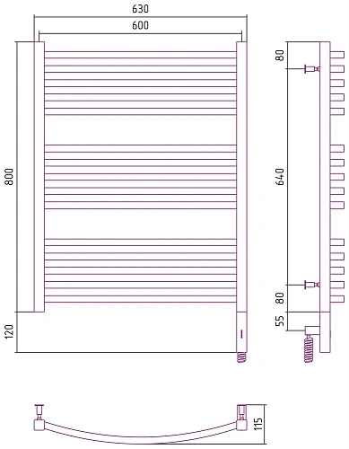 Полотенцесушитель электрический Сунержа Аркус 3.0 800х600 МЭМ правый 022-5705-8060 Матовая шампань Полотенцесушитель электрический Сунержа Аркус 3.0 800х600 МЭМ правый 022-5705-8060 Матовая шампань