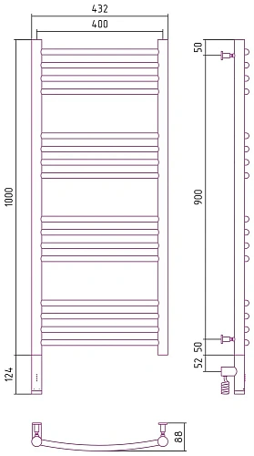 Полотенцесушитель электрический Сунержа Богема 3.0 выгнутая 1000х400 МЭМ левый 00-5802-1040 Без покр Полотенцесушитель электрический Сунержа Богема 3.0 выгнутая 1000х400 МЭМ левый 00-5802-1040 Без покр